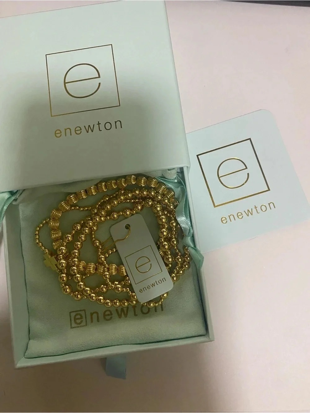 ❤️Newton Gold Beaded Stretch Bracelet Set
